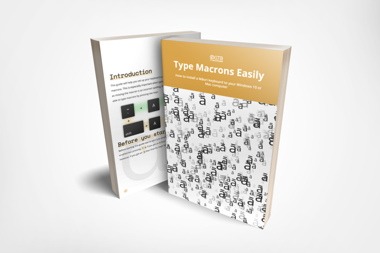 Type Macrons Easily Book Cover and back page.